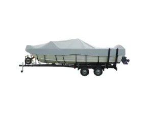 Carver Performance Poly-Guard Wide Series Styled-to-Fit Boat Cover f/18.5' Aluminum V-Hull Boats w/Walk-Thru Windshield - Grey