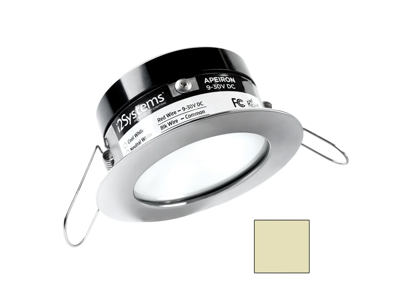 i2Systems Apeiron A503 3W Spring Mount Light - Warm White - Polished Chrome Finish