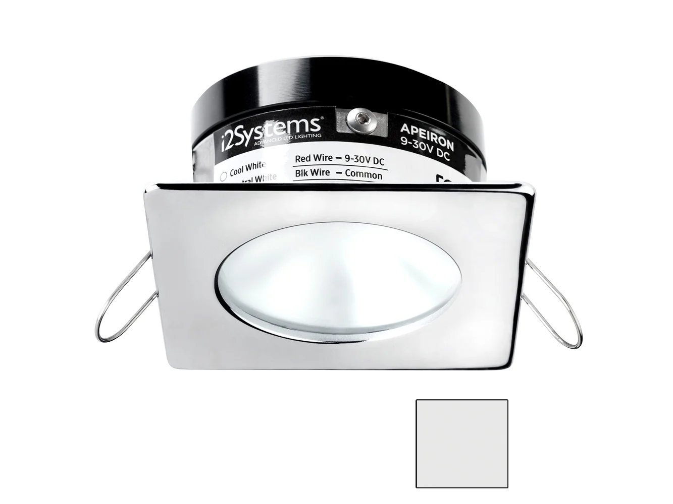 i2Systems Apeiron A503 3W Spring Mount Light - Square/Round - Cool White - Polished Chrome Finish