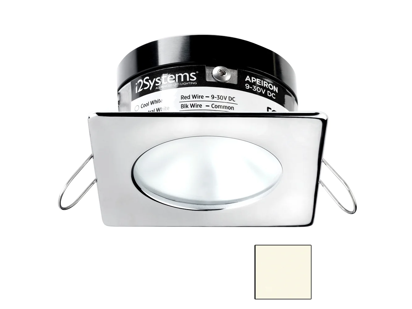 i2Systems Apeiron A503 3W Spring Mount Light - Square/Round - Neutral White - Polished Chrome Finish
