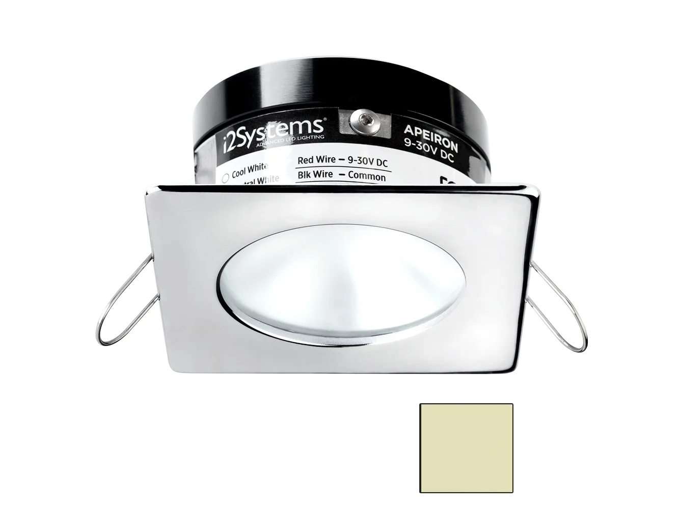 i2Systems Apeiron A503 3W Spring Mount Light - Square/Round - Warm White - Polished Chrome Finish