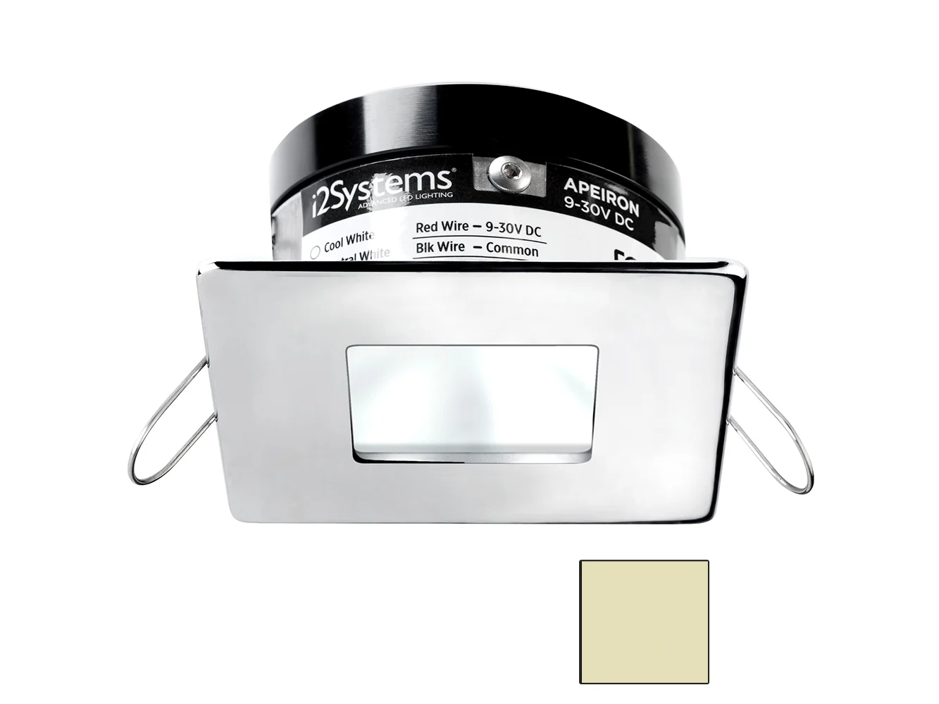 i2Systems Apeiron A503 3W Spring Mount Light - Square/Square - Warm White - Polished Chrome Finish