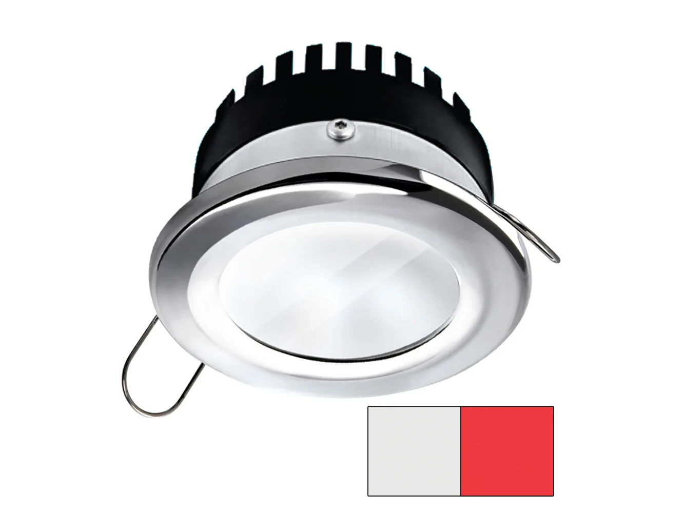 i2Systems Apeiron A506 6W Spring Mount Light - Round - Cool White & Red - Polished Chrome Finish