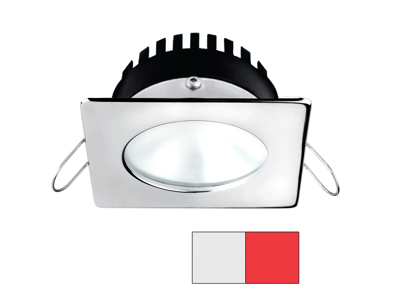 i2Systems Apeiron A506 6W Spring Mount Light - Square/Round - Cool White & Red - Polished Chrome Finish