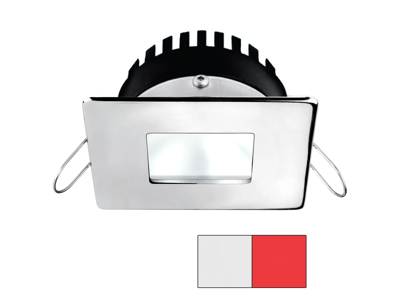i2Systems Apeiron PRO A506 6W Spring Mount Light - Square/Square - Cool White & Red - Polished Chrome Finish