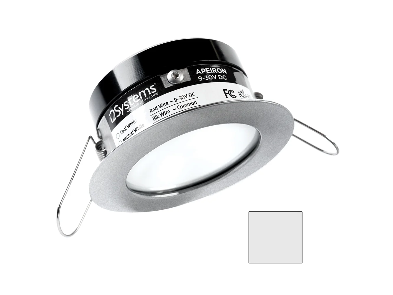 i2Systems Apeiron PRO A503 - 3W Spring Mount Light - Round - Cool White - Brushed Nickel Finish