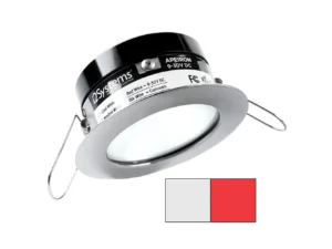 i2Systems Apeiron PRO A503 - 3W Spring Mount Light - Round - Cool White & Red - Brushed Nickel Finish