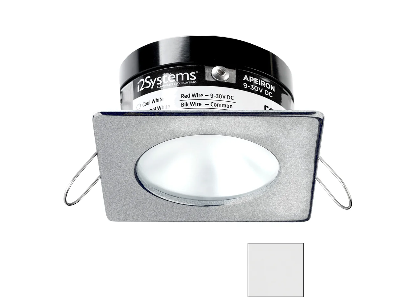 i2Systems Apeiron PRO A503 - 3W Spring Mount Light - Square/Round - Cool White - Brushed Nickel Finish