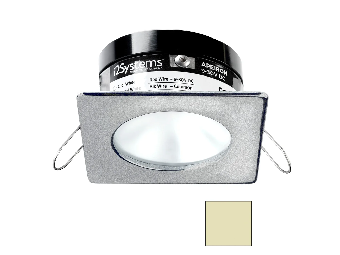 i2Systems Apeiron PRO A503 - 3W Spring Mount Light - Square/Round - Warm White - Brushed Nickel Finish