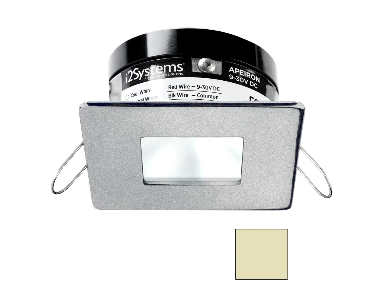 i2Systems Apeiron PRO A503 - 3W Spring Mount Light - Square/Square - Warm White - Brushed Nickel Finish