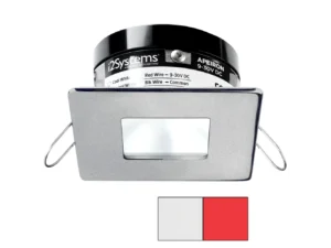 i2Systems Apeiron PRO A503 - 3W Spring Mount Light - Square/Square - Cool White & Red - Brushed Nickel Finish