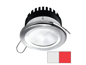 i2Systems Apeiron PRO A506 - 6W Spring Mount Light - Round - Cool White & Red - Brushed Nickel Finish