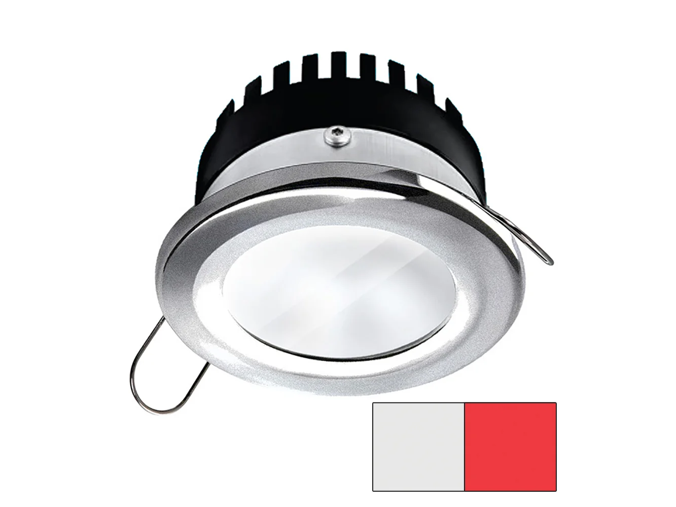 i2Systems Apeiron PRO A506 - 6W Spring Mount Light - Round - Cool White & Red - Brushed Nickel Finish