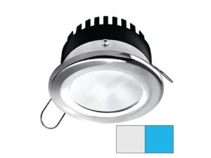 i2Systems Apeiron PRO A506 - 6W Spring Mount Light - Round - Cool White & Blue - Brushed Nickel Finish