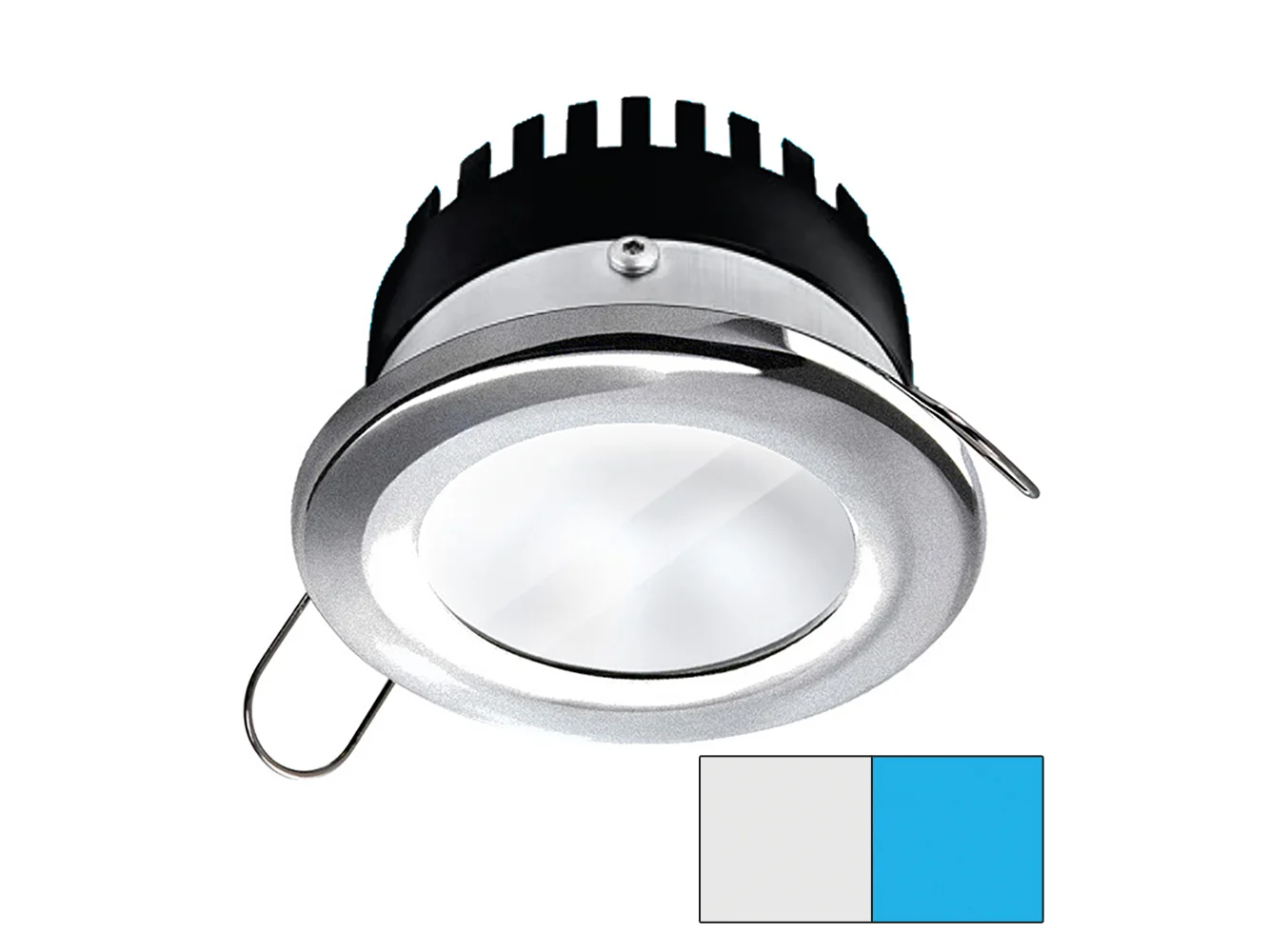 i2Systems Apeiron PRO A506 - 6W Spring Mount Light - Round - Cool White & Blue - Brushed Nickel Finish