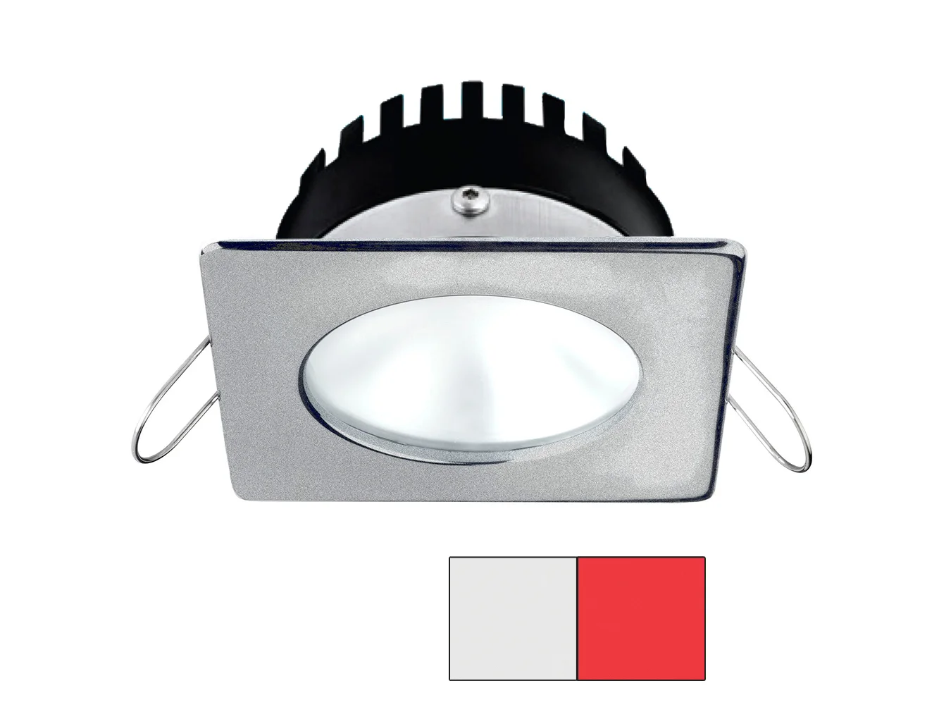 i2Systems Apeiron PRO A506 - 6W Spring Mount Light - Square/Round - Cool White & Red - Brushed Nickel Finish