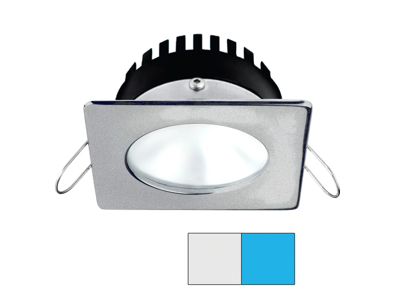 i2Systems Apeiron PRO A506 - 6W Spring Mount Light - Square/Round - Cool White & Blue - Brushed Nickel Finish
