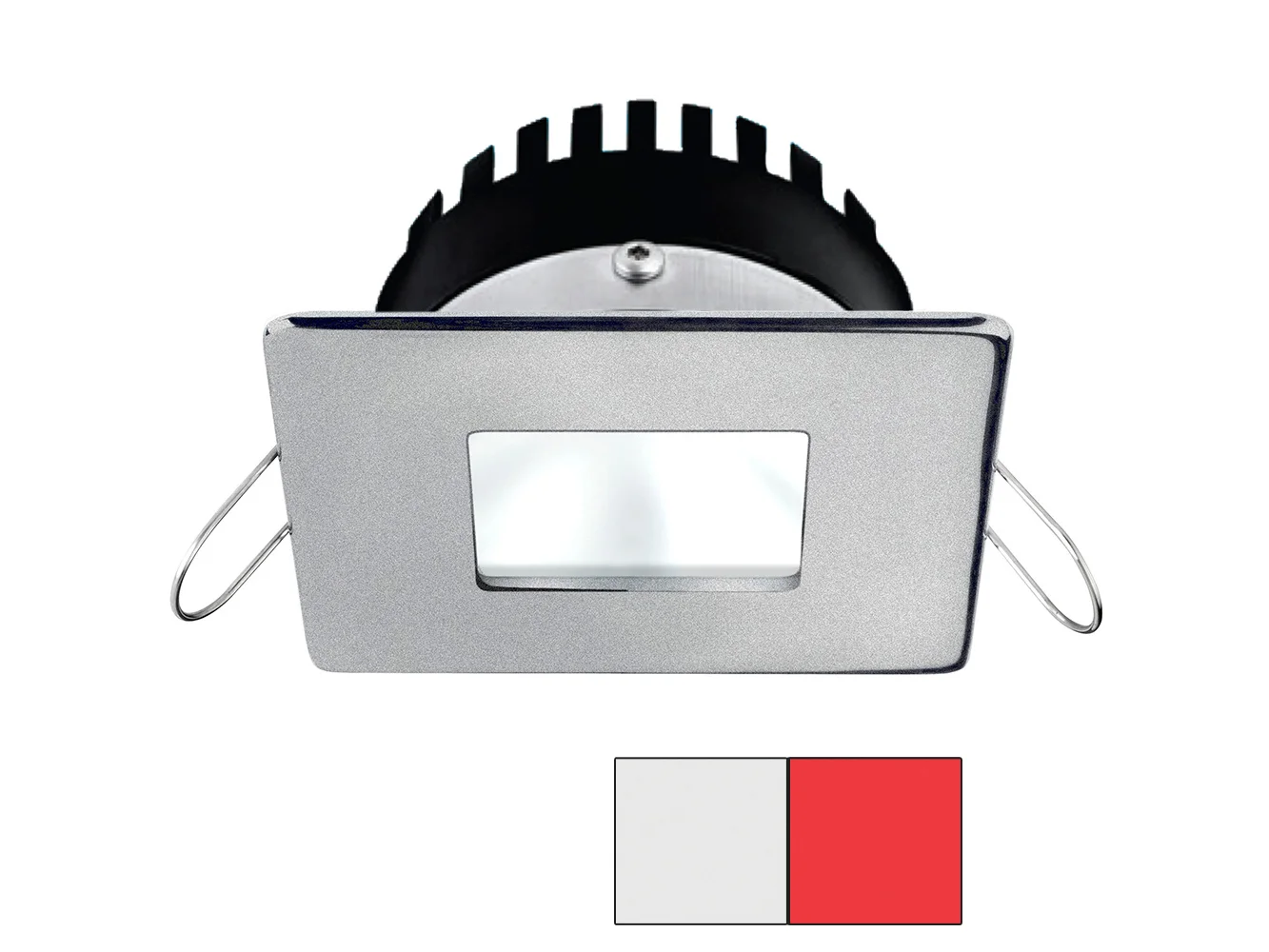 i2Systems Apeiron PRO A506 - 6W Spring Mount Light - Square/Square - Cool White & Red - Brushed Nickel Finish