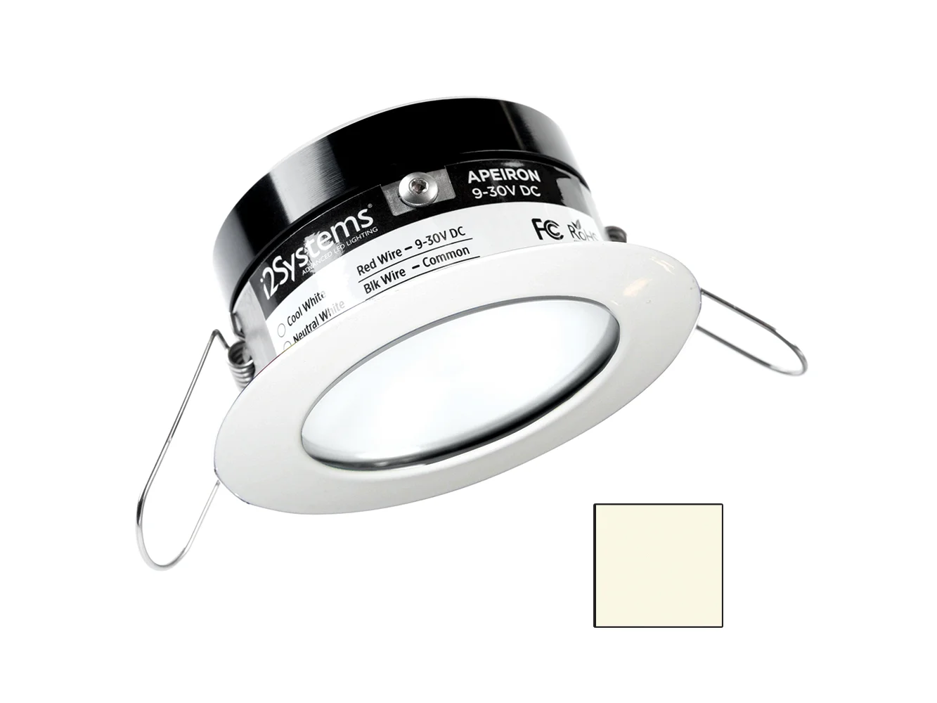 i2Systems Apeiron PRO A503 - 3W Spring Mount Light - Round - Neutral White - White Finish