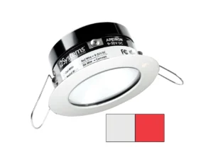 i2Systems Apeiron PRO A503 - 3W Spring Mount Light - Round - Cool White & Red - White Finish