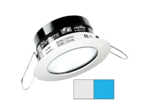 i2Systems Apeiron PRO A503 - 3W Spring Mount Light - Round - Cool White & Blue - White Finish