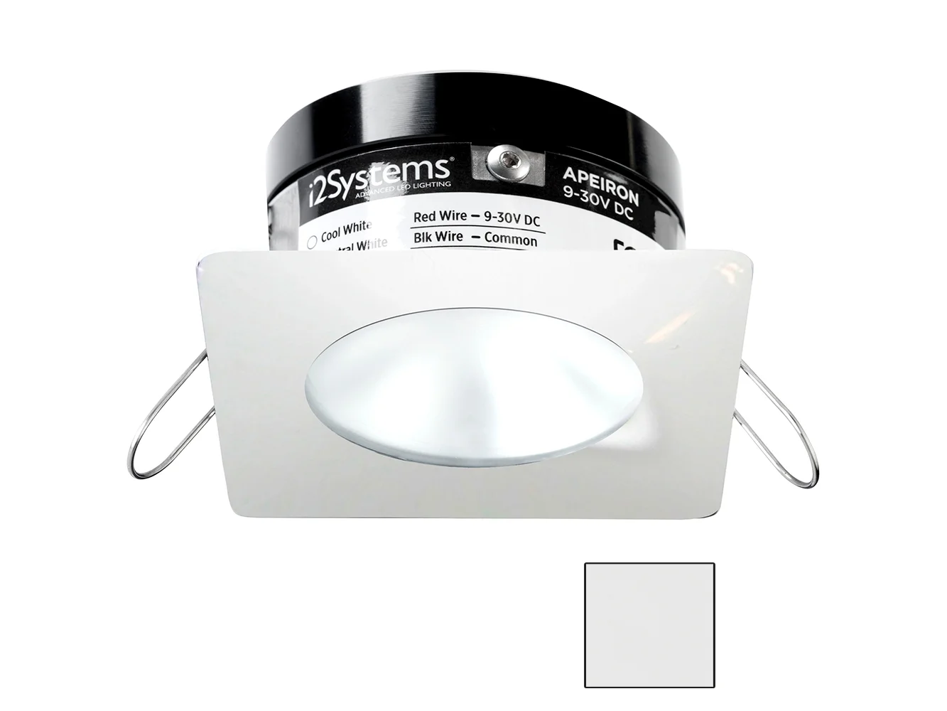 i2Systems Apeiron PRO A503 - 3W Spring Mount Light - Square/Round - Cool White - White Finish