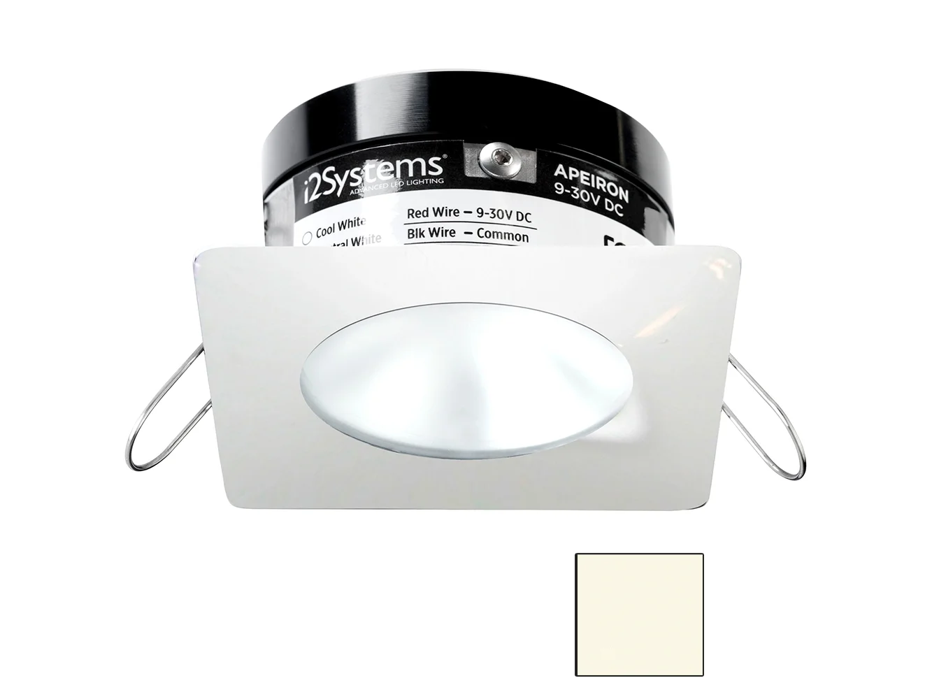 i2Systems Apeiron PRO A503 - 3W Spring Mount Light - Square/Round - Neutral White - White Finish