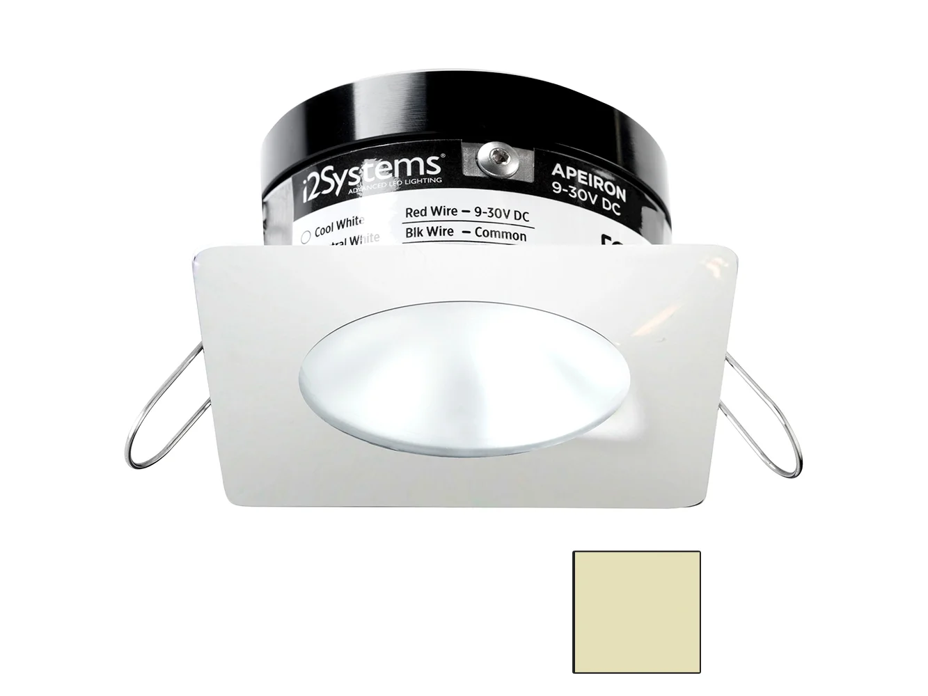 i2Systems Apeiron PRO A503 - 3W Spring Mount Light - Square/Round - Warm White - White Finish