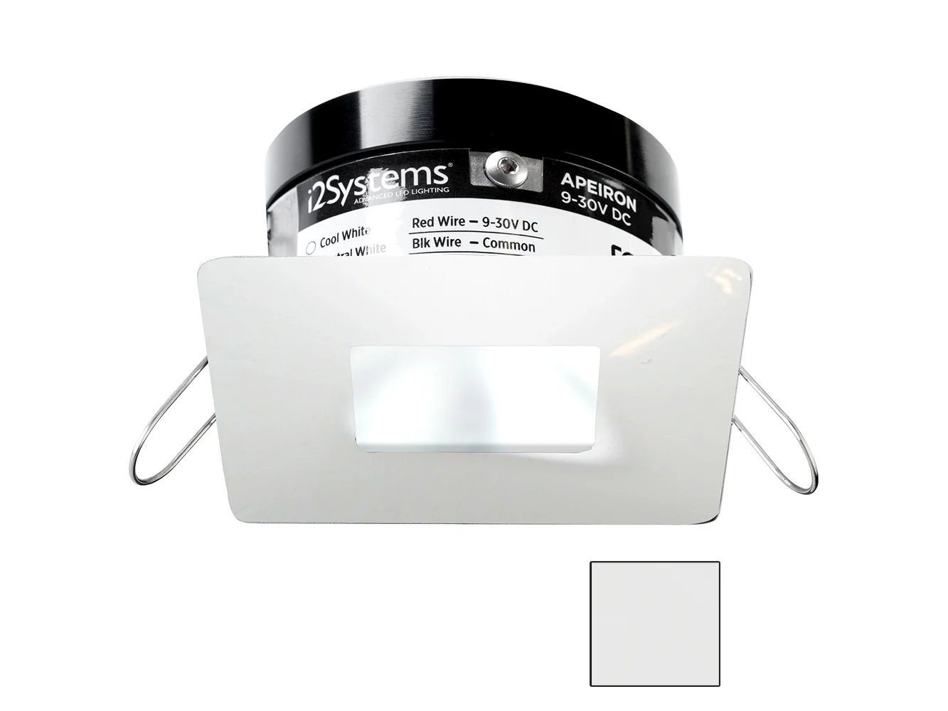i2Systems Apeiron PRO A503 - 3W Spring Mount Light - Square/Square - Cool White - White Finish
