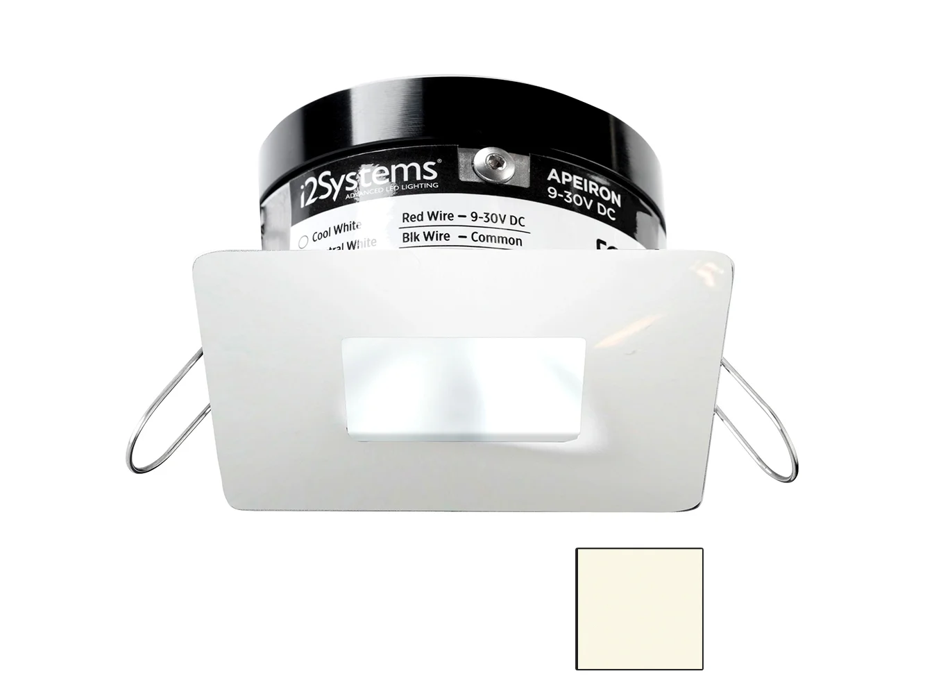 i2Systems Apeiron PRO A503 - 3W Spring Mount Light - Square/Square - Neutral White - White Finish