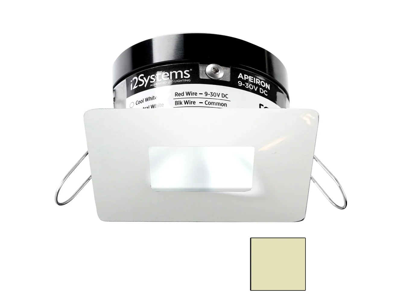 i2Systems Apeiron PRO A503 - 3W Spring Mount Light - Square/Square - Warm White - White Finish