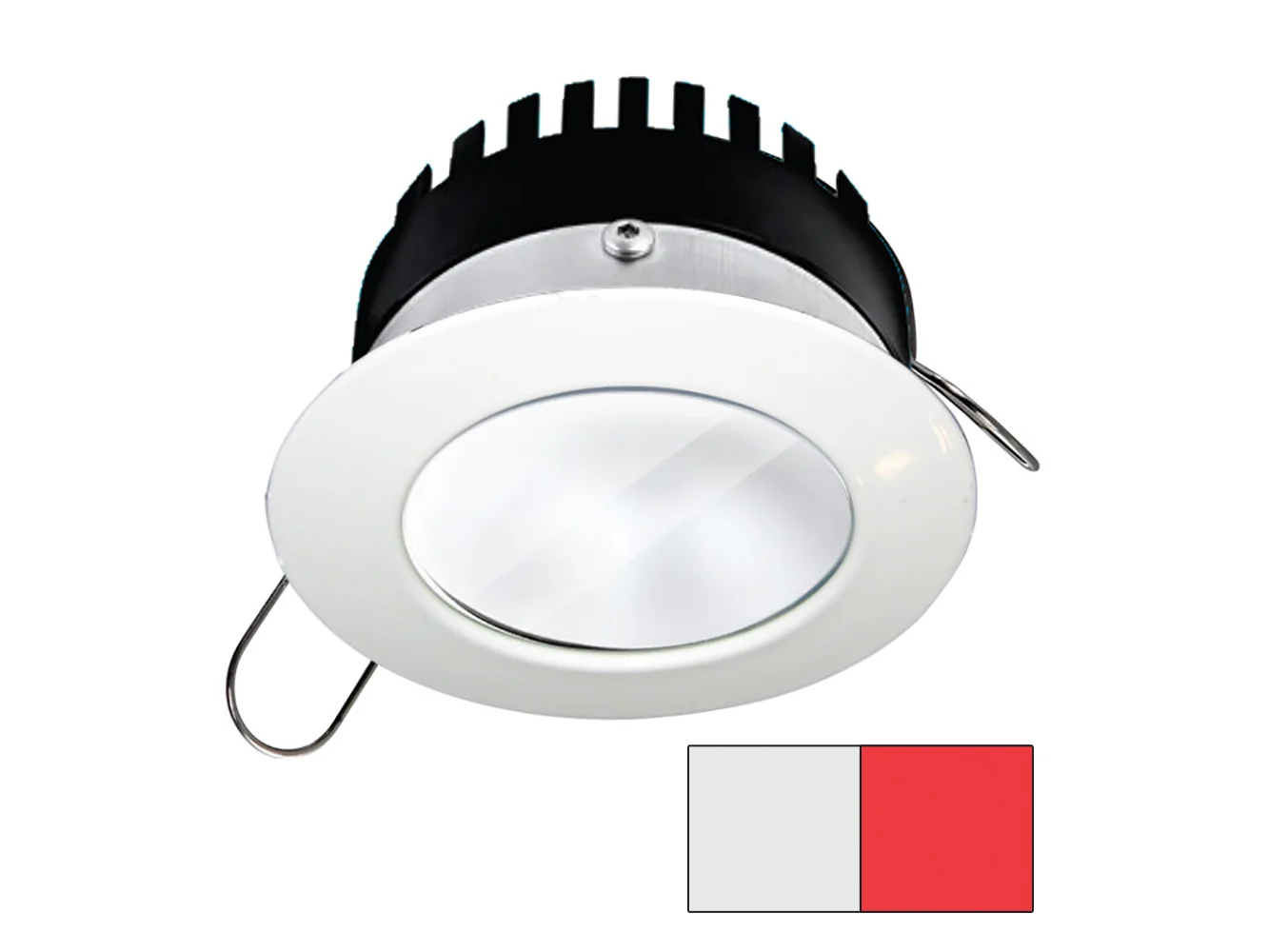 i2Systems Apeiron PRO A506 - 6W Spring Mount Light - Round - Cool White & Red - White Finish