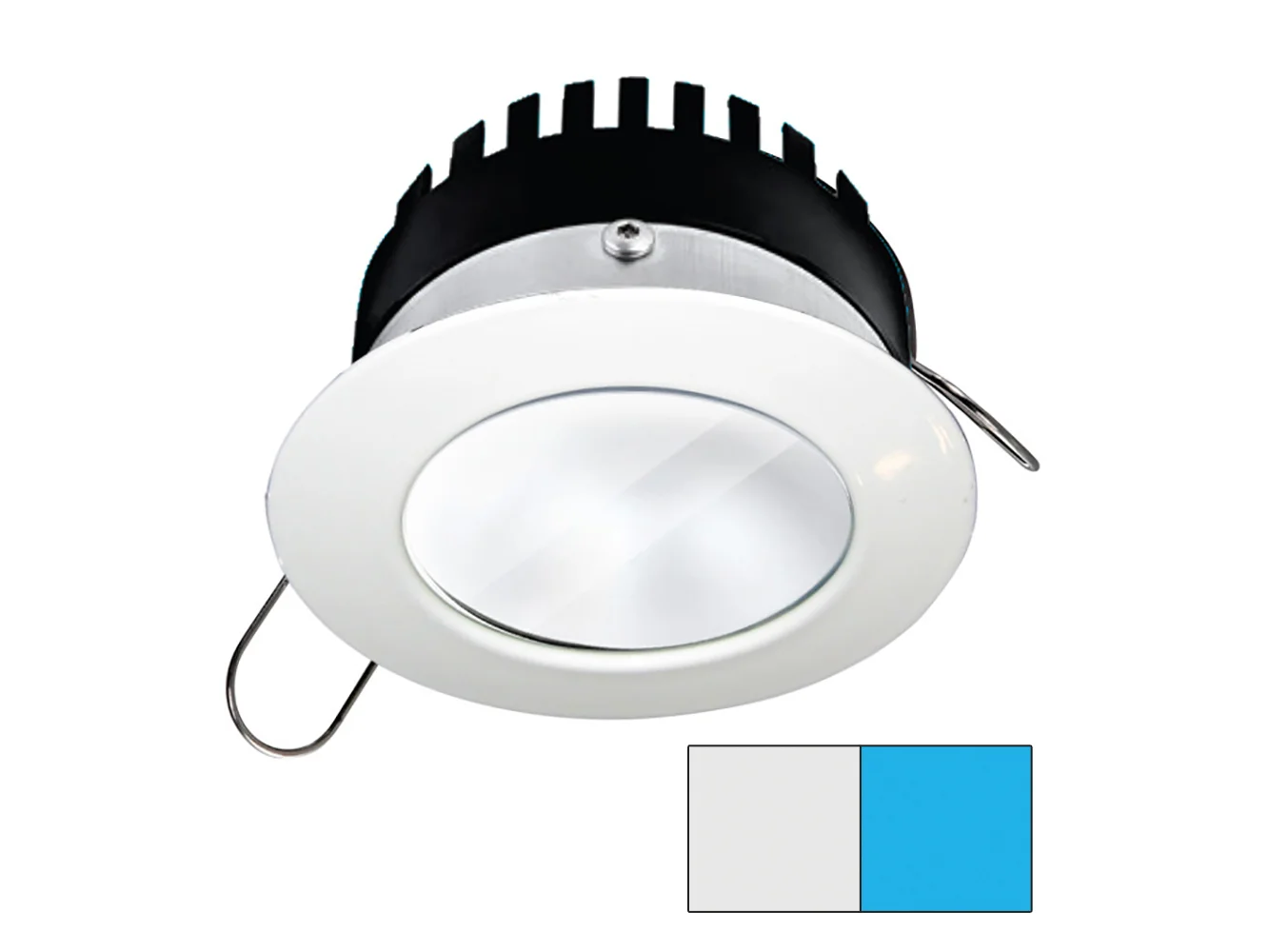 i2Systems Apeiron PRO A506 - 6W Spring Mount Light - Round - Cool White & Blue - White Finish