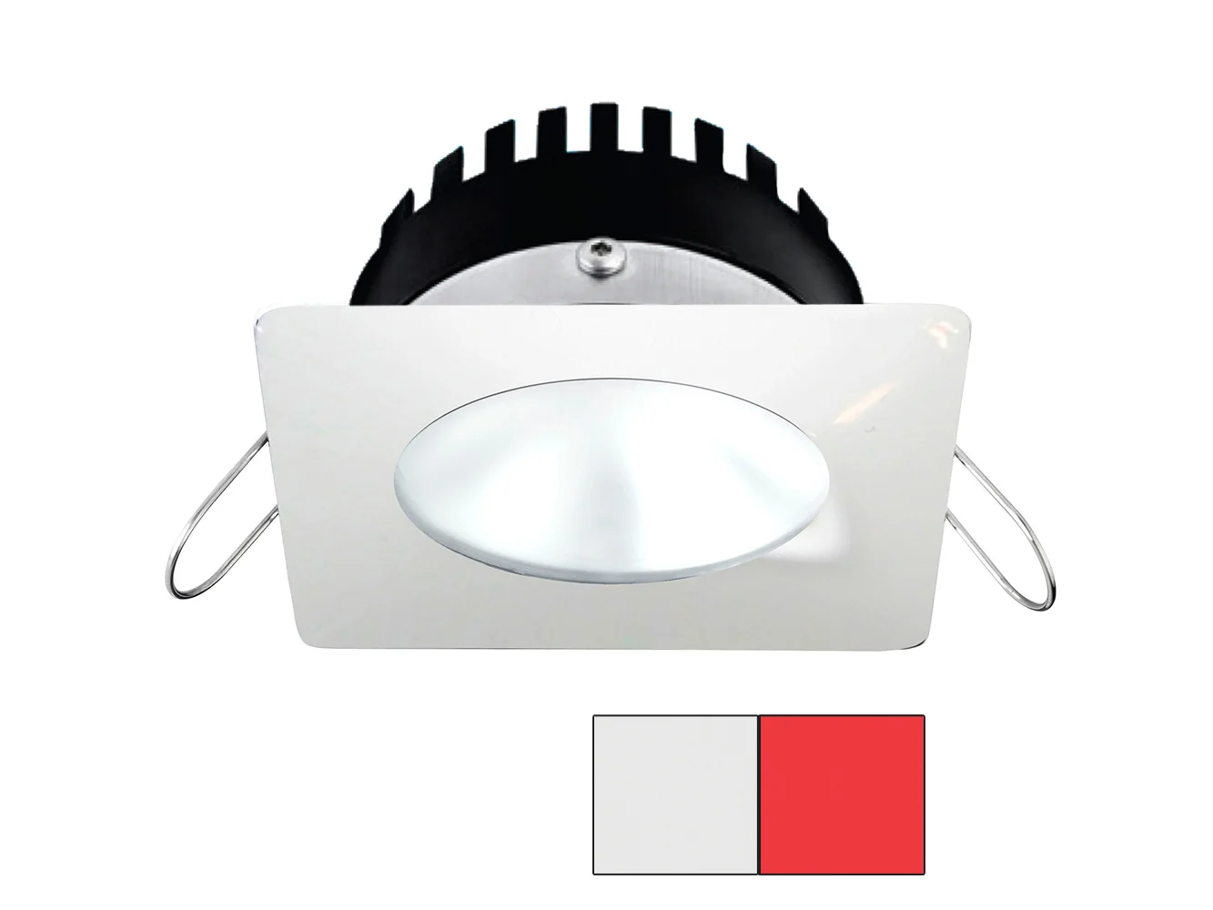 i2Systems Apeiron PRO A506 - 6W Spring Mount Light - Square/Round - Cool White & Red - White Finish