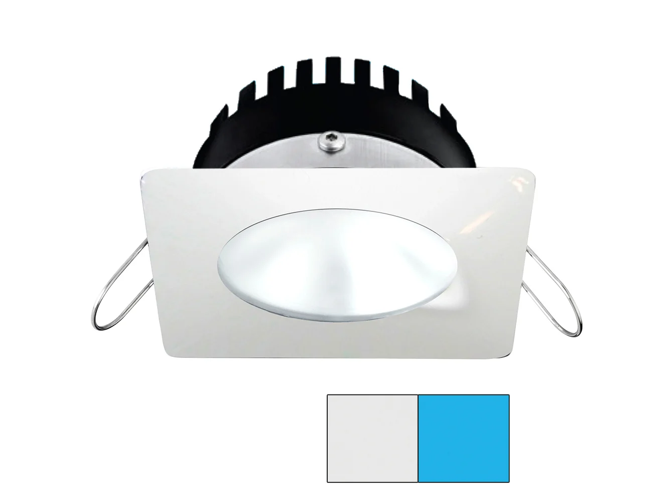 i2Systems Apeiron PRO A506 - 6W Spring Mount Light - Square/Round - Cool White & Blue - White Finish
