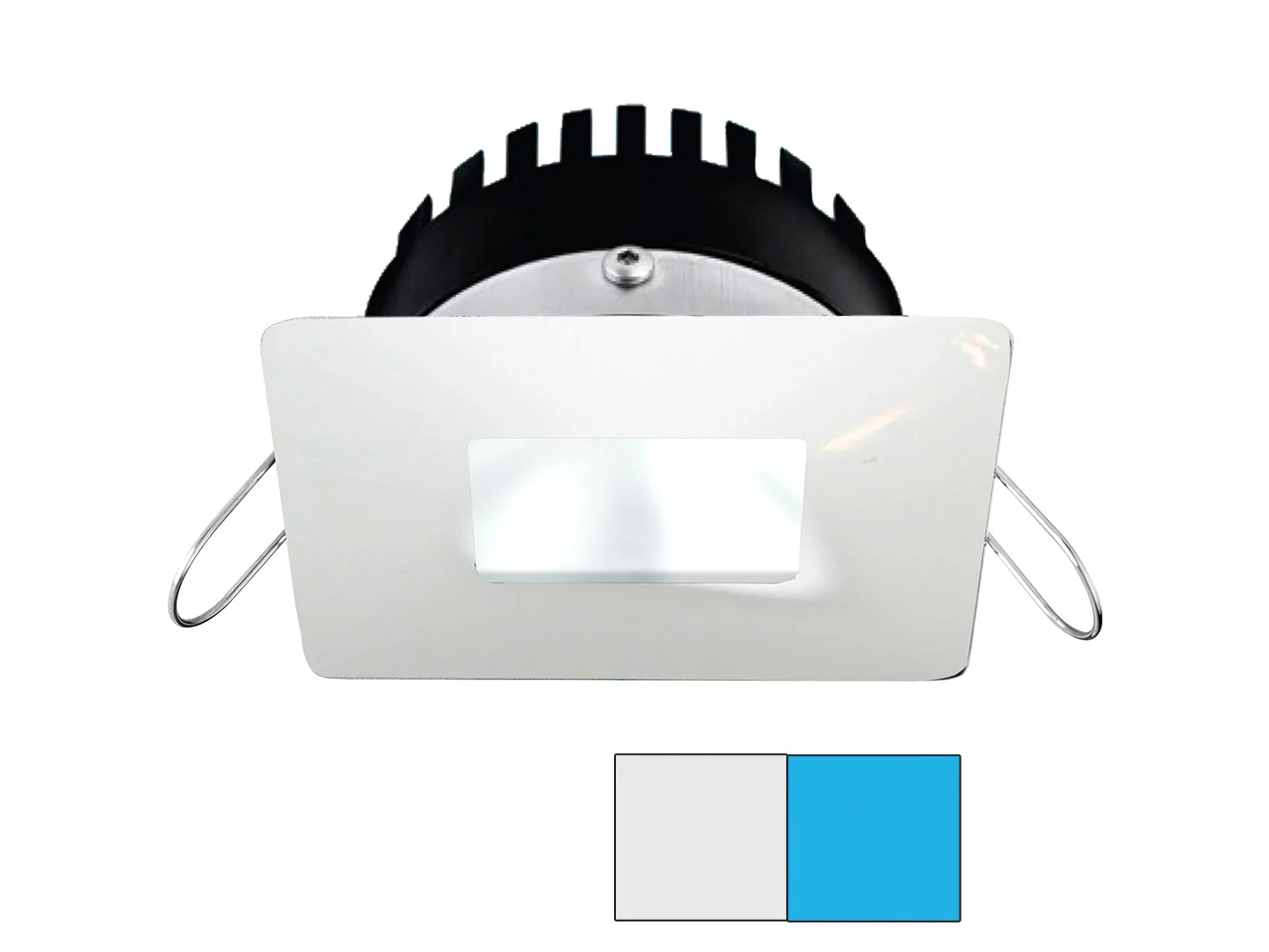 i2Systems Apeiron PRO A506 - 6W Spring Mount Light - Square/Square - Cool White & Blue - White Finish