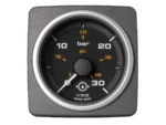 Veratron 52 MM (2-1/16") AcquaLink Transmission Oil Pressure 30 Bar/440 PSI - Black Dial & Bezel