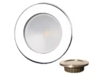 Lunasea Gen3 Warm White, RGBW Full Color 3.5” IP65 Recessed Light w/Polished Stainless Steel Bezel - 12VDC