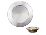 Lunasea Gen3 Warm White, RGBW Full Color 3.5” IP65 Recessed Light w/Brushed Stainless Steel Bezel - 12VDC
