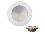 Lunasea Gen3 Warm White, RGBW Full Color 3.5” IP65 Recessed Light w/White Stainless Steel Bezel - 12VDC