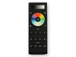 Lunasea RGBW Handheld 4-Zone Controller w/Color Wheel, 4 Memories, Batteries & Holder