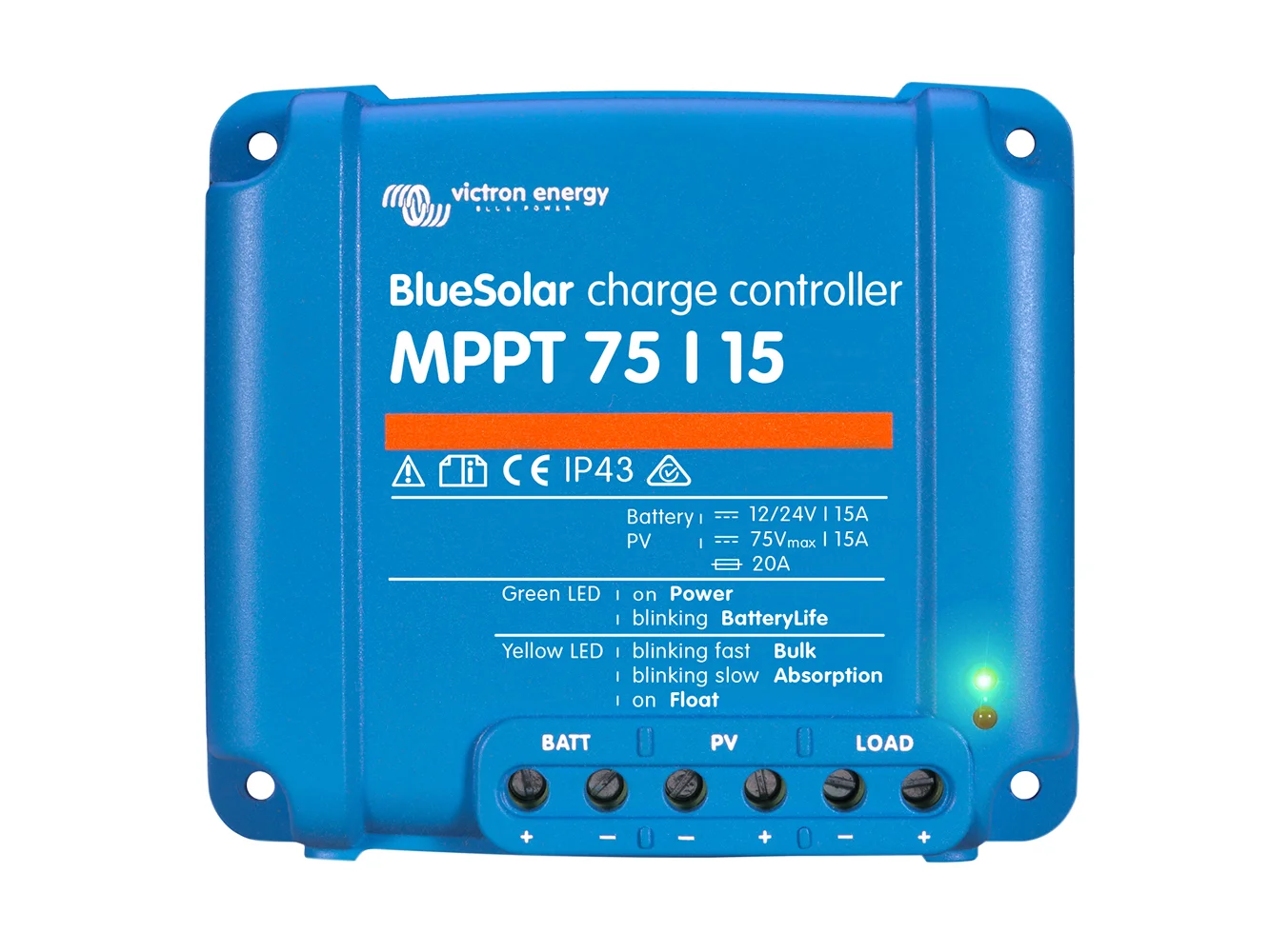 Victron BlueSolar MPPT Charge Controller - 75V - 15AMP - UL Approved