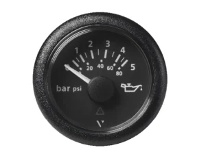 Veratron 52 MM (2-1/16") ViewLine Oil Pressure Gauge 5 Bar/80 PSI - Black Dial & Round Bezel
