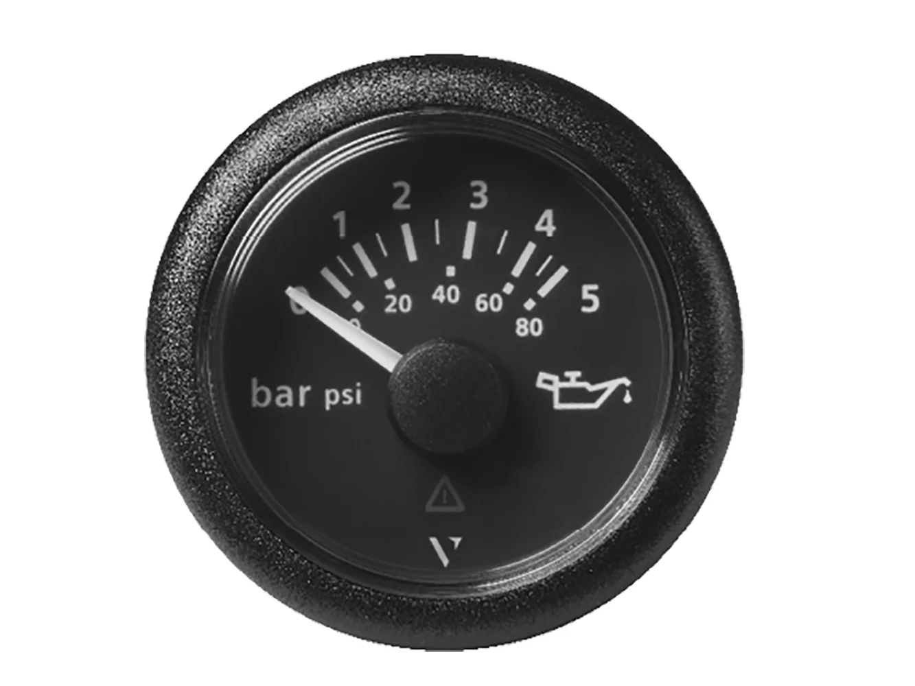 Veratron 52 MM (2-1/16") ViewLine Oil Pressure Gauge 5 Bar/80 PSI - Black Dial & Round Bezel