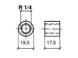 Veratron Pyrometer Sensor Threaded Bushing f/Welding to Manifold f/Thermocoupler Element