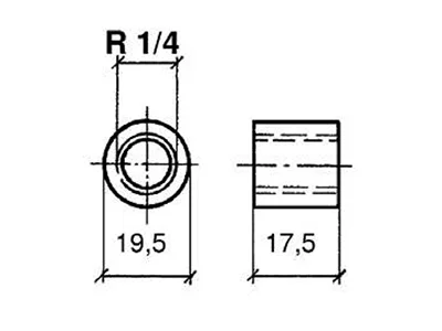 Veratron Pyrometer Sensor Threaded Bushing f/Welding to Manifold f/Thermocoupler Element