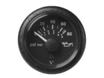 Veratron 52MM (2-1/16") ViewLine Oil Pressure Gauge 80 PSI/5 Bar - Black Dial & Round Bezel