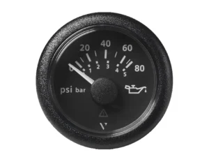 Veratron 52MM (2-1/16") ViewLine Oil Pressure Gauge 80 PSI/5 Bar - Black Dial & Round Bezel