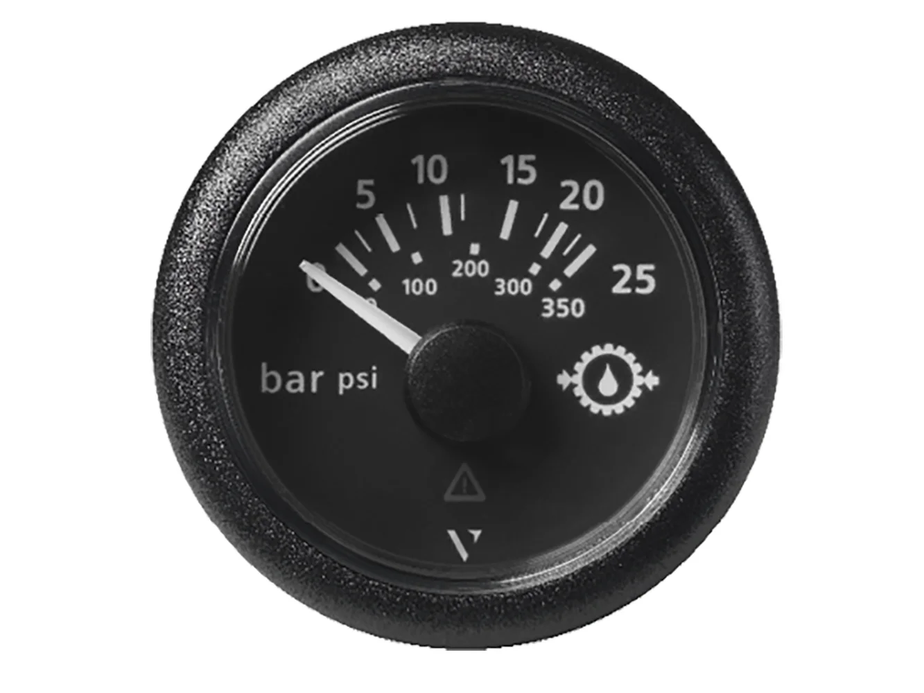 Veratron 52MM (2-1/16") ViewLine Transmission Oil Pressure 25 Bar/350 PSI - Black Dial & Round Bezel