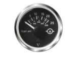 Veratron 52MM (2-1/16") ViewLine Transmission Oil Pressure 25 Bar/350 PSI - Black Dial & Chrome Triangular Bezel